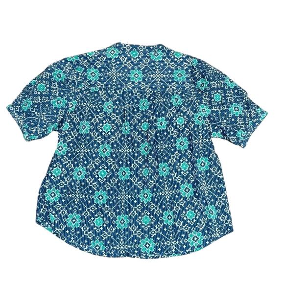 NWT Garance Paris Blue Cotton Blouse Women's M Button Front Boho Summer Top - Picture 4 of 4